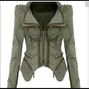 Green Moto jacket Sz s